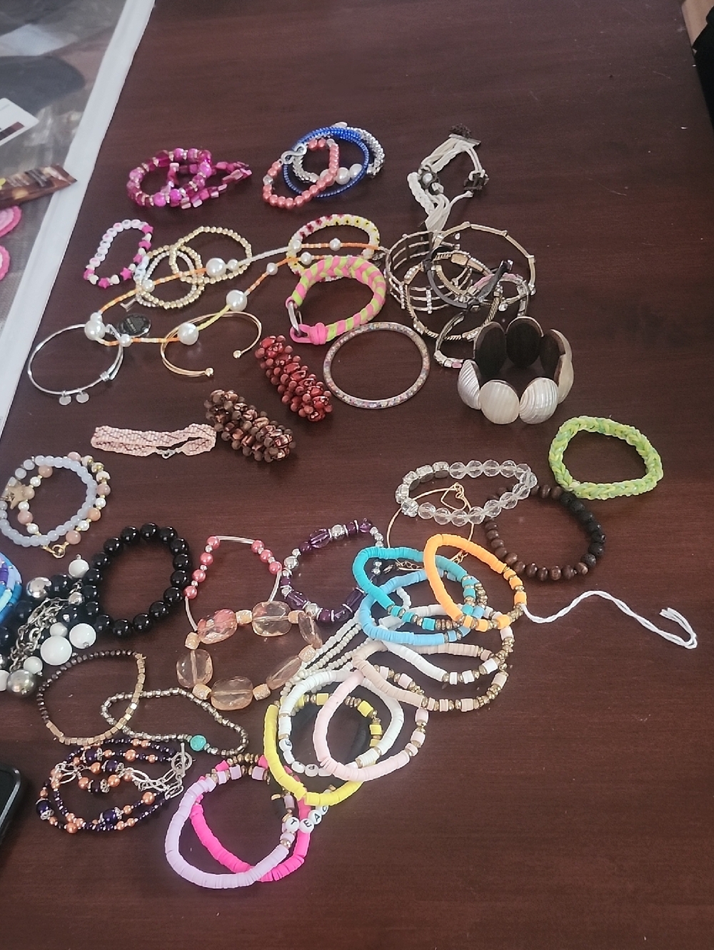 Colorful Beaded Stretch Bracelet Set - Pink, Blue, Orange, Green & More